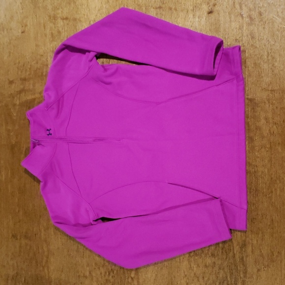 Under Armour Pink/ Purple Cold Gear Fleece Zip Pullover Small - Picture 1 of 9